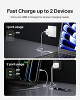 Belkin Chargeur Mural Dual USB-C 45W, Charge Rapide Power Delivery 3.0