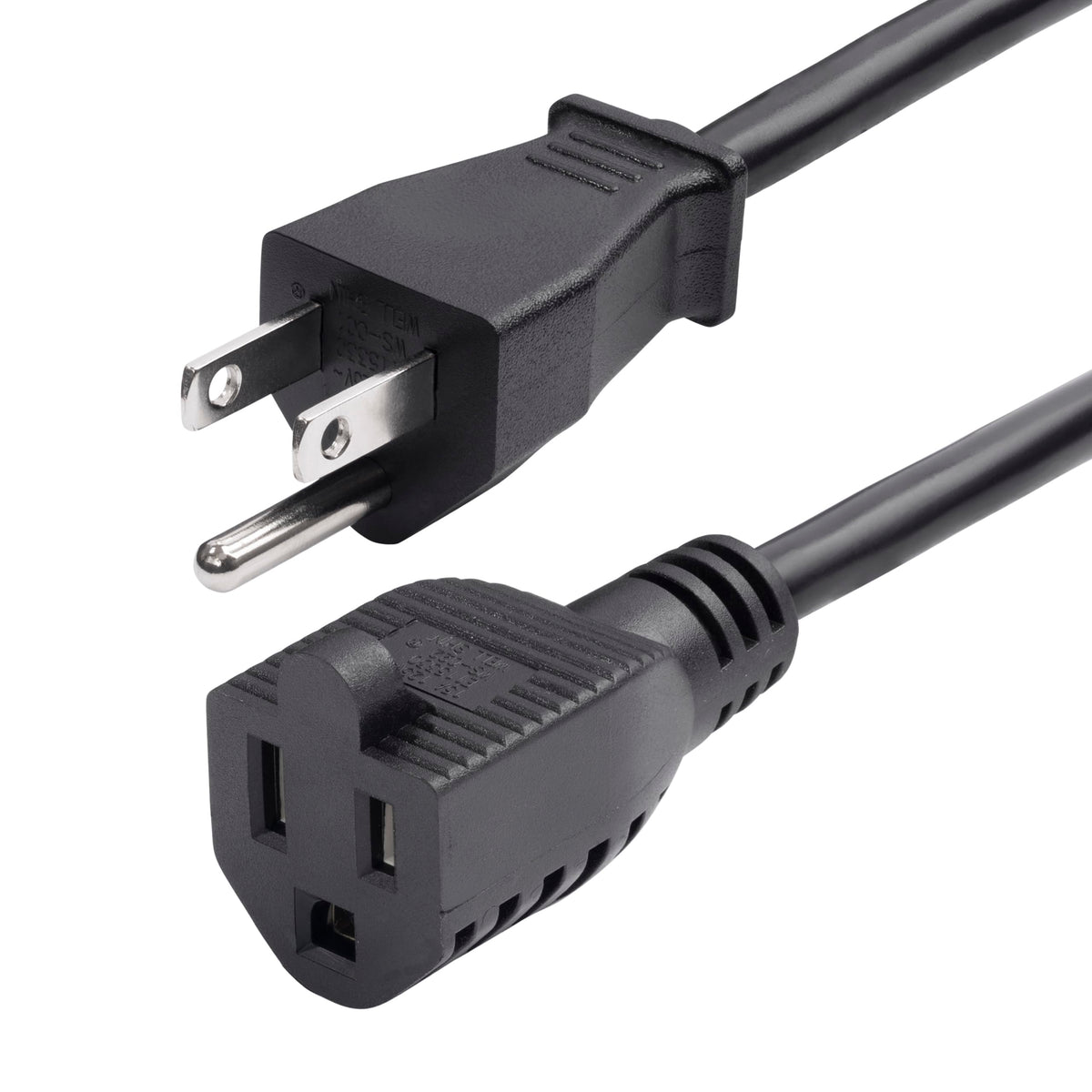 StarTech.com 10ft (3m) Power Extension Cord, NEMA 5-15P to NEMA 5-15R,