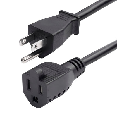 StarTech.com 10ft (3m) Power Extension Cord, NEMA 5-15P to NEMA 5-15R,