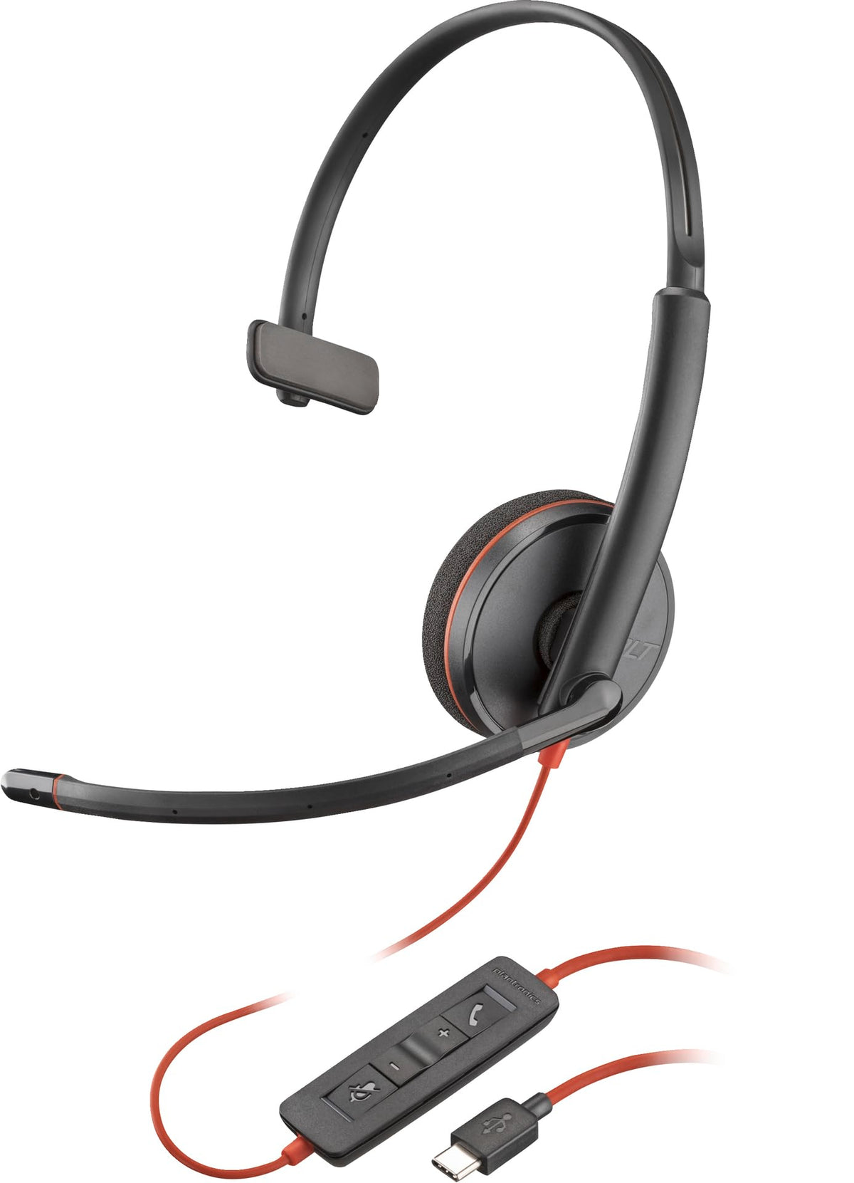 Micro-casque monaural USB-C HP Poly Blackwire 3210