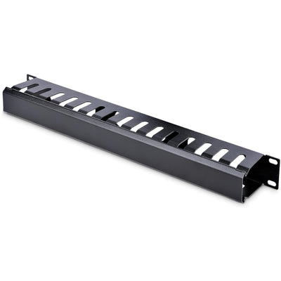 StarTech.com 1U Horizontal Finger Duct Rack Cable Management Panel wit
