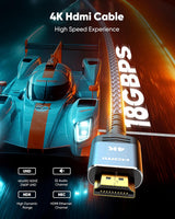 Câble HDMI 7,6 m, Long câble HDMI 2.0 4K eARC-Snowkids 18 Gbit/s Haute Vitess