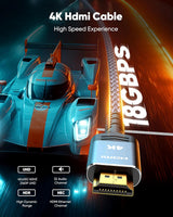HDMI Cable 25ft, Long 4K HDMI 2.0 Cable eARC-Snowkids 18Gbps High Spee