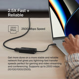 Belkin USB Type C to 2.5 Gb Ethernet Adapter, USB-IF Certified Thunder