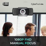 Adesso CyberTrack H4 1080P HD USB Webcam with Built-in Microphone for