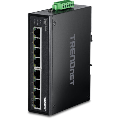 Commutateur Ethernet Gigabit industriel TRENDnet 8 ports montage DIN, TI G80, 8