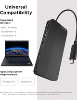Lenovo USB-C Dual Display Travel Dock - 7 Ports, Integrated USB-C Cabl