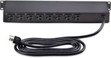 StarTech.com 8-Outlet Horizontal Rack Mount PDU, 1U Power Strip, Outle