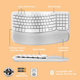 Logitech Wave Keys for Mac, Wireless Ergonomic Keyboard with Cushioned