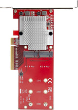 StarTech.com Dual M.2 PCIe SSD Adapter Card - x8 / x16 Dual NVMe or AH