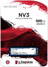 Kingston NV3 500GB M.2 2280 NVMe SSD | PCIe 4.0 Gen 4x4 | Up to 5000 M