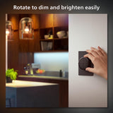 Philips Hue Wall Tap Dial Light Switch, Portable, Black - 1 Pack - Req