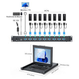 MT-Viki 8 Port Rack KVM Switch VGA w/17'' LCD Monitor, LCD KVM Console