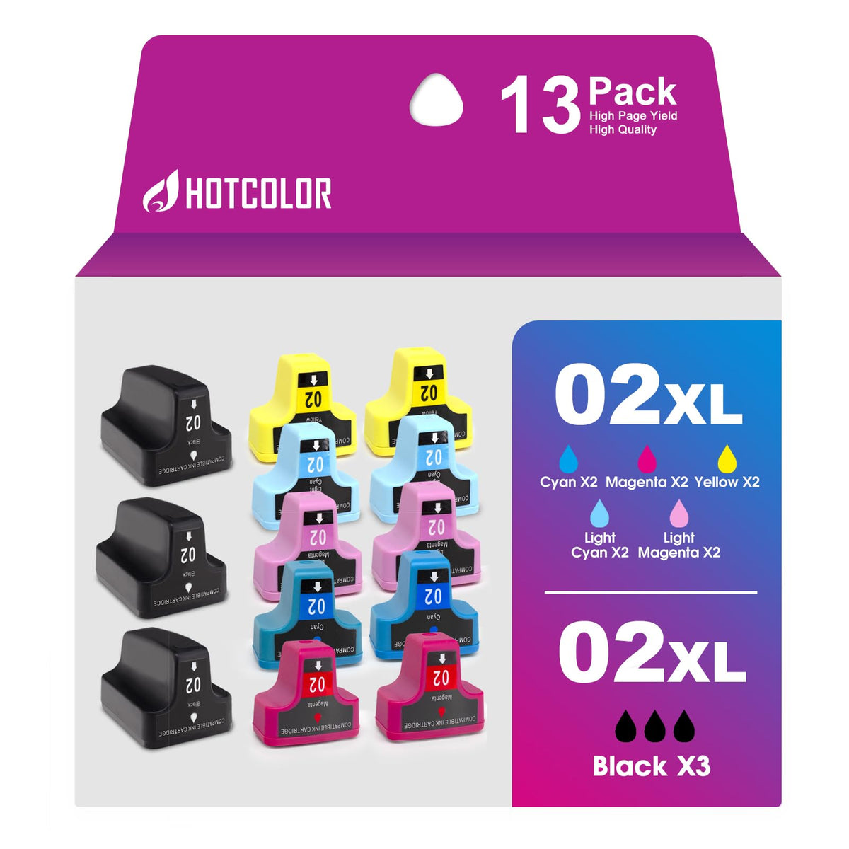 Remanufactured for hp 02 Ink Cartridges Replacement for HP C6280 Ink c