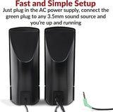 Cyber Acoustics CA-2014 Computer Speakers, Full Stereo Sound, Convenie