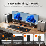 Boîtier commutateur KVM HDMI 4 ports, UHD 4K@60Hz 3 ports USB 3.0, commutateur KVM HDMI