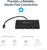StarTech.com 4-Port Multi Monitor Adapter - Mini DisplayPort to Displa