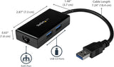 StarTech.com USB 3.0 to Gigabit Network Adapter with Built-In 2-Port H