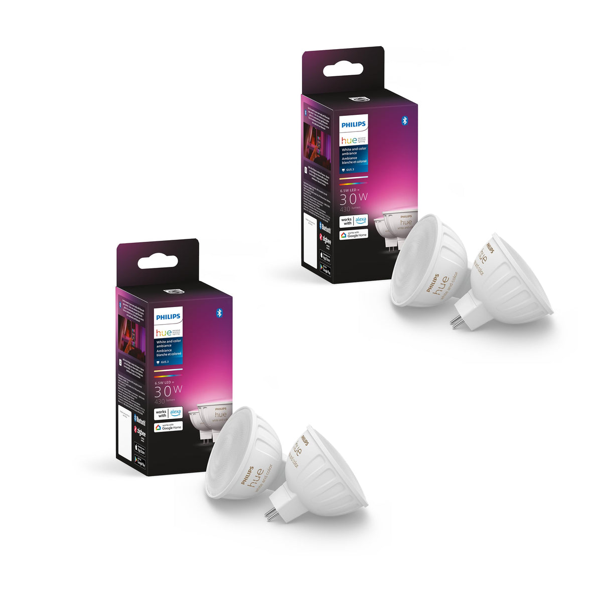 Philips Hue MR16 Smart LED Bulb White and Color Ambiance (4 Pack)