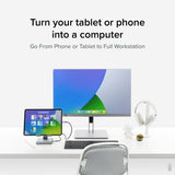 Plugable Technologies 8-in-1 USB C Hub for iPad with Stand, 100W Pass-