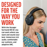 Poly (Plantronics + Polycom) Voyager Surround 80 UC,USB-C, USB-C/A Ada