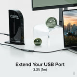 Plugable Technologies USB C Extension Cable 3.3 Ft, Digital Power Mete
