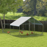 Grand enclos à poules métallique, cage à volaille accessible 13,1' x 9,8' x 6,4' pour canards