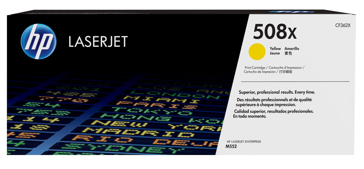 Cartouche de toner LaserJet jaune original haute capacité HP 508X