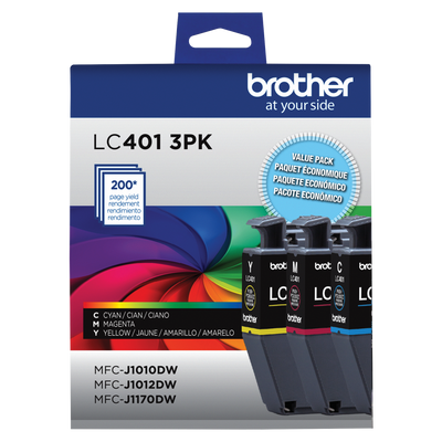 Cartouches d'encre Brother LC4013PKS (lot de 3) - 200 pages