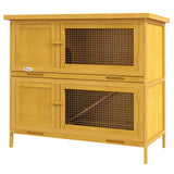 Wood Rabbit Hutch with 2 Large Main House