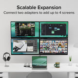 Adaptateur Plugable Technologies USB-C vers HDMI, Double moniteur 4K 60Hz pour