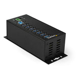 StarTech.com 7-Port USB 3.0 Hub with Power Adapter - Metal Industrial