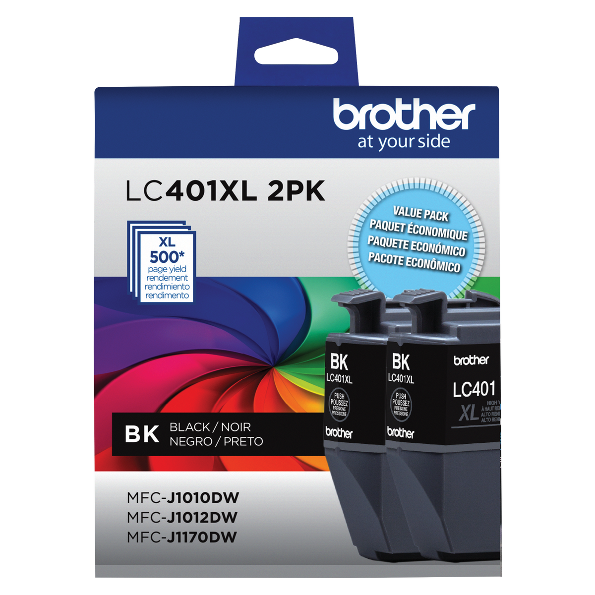 Brother Genuine LC401XL2PKS High-Yield Black Ink Cartridges 2-Pack