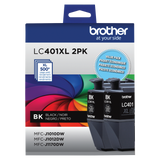 Brother Genuine LC401XL2PKS High-Yield Black Ink Cartridges 2-Pack