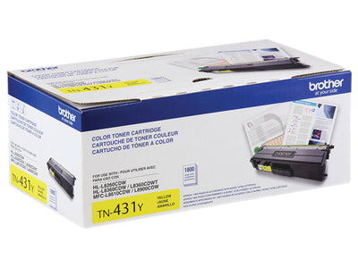Brother TN431Y Yellow Toner Cartridge - 1,800 Pages