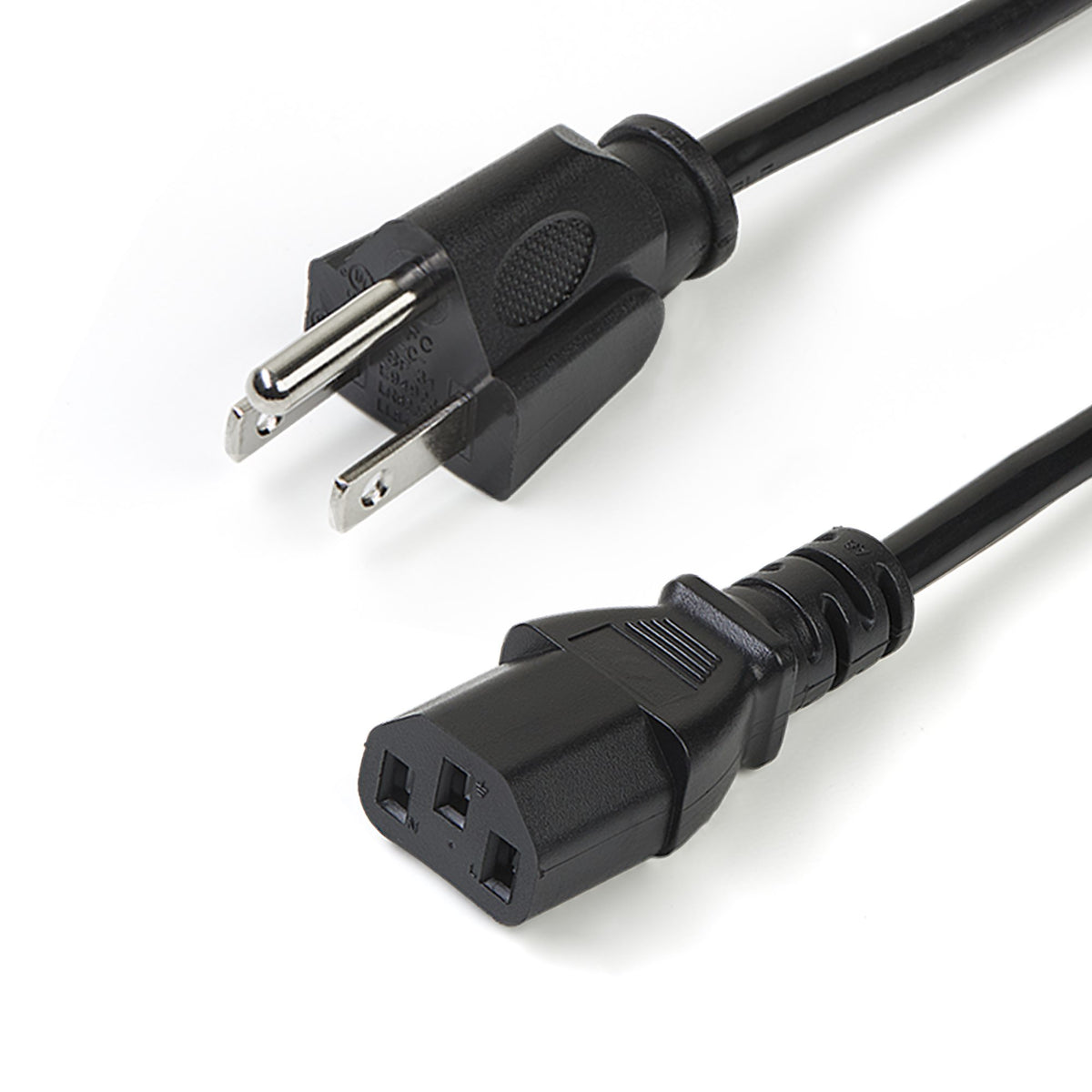 StarTech.com 10ft (3m) Computer Power Cord, NEMA 5-15P to C13, 10A 125