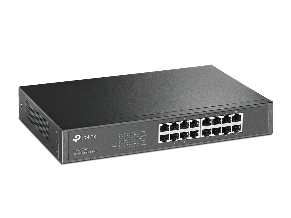 TL-SG1016D 16PORT 10/100/1000M RJ45 DT/RM Switch Metal Case