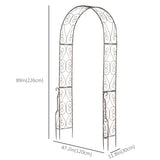 7.5ft Garden Metal Arch Outdoor Walkway Arbor for Decorative Climbing Vine Plants Party Wedding Ceremony Decoration Accessories