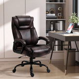 PU Leather Executive Office Chair with High Back, Adjustable Height and Swivel Wheels