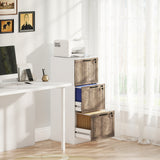 3 Drawer Filing Cabinet, Farmhouse File Cabinet with Lock, Adjustable Hanging Rails for A4 Letter Size Files