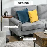 Stylish Midback Double Sofa with Sponge Padding, 2 Seater Sofa Couch, with Rubber Wood Leg