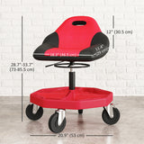 Rolling Garage Stool, 300 LBS Capacity Mechanic Stool with 5