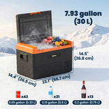 12 Volt Car Refrigerator, 12/24V DC and 100-240V AC, -4-68 ℉