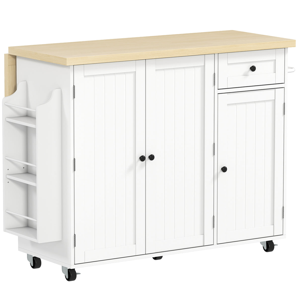 Kitchen Island Cart, Rolling Kitchen Island Table with Drop Leaf, Drawer