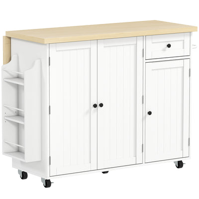 Kitchen Island Cart, Rolling Kitchen Island Table with Drop Leaf, Drawer