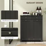Laundry Cabinet, Tilt Out Laundry Hamper Cabinet with 2 Baskets, Bathroom Hamper Cabinet with 2 Drawers