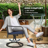2 Pieces Patio Swivel Chairs with Cushion