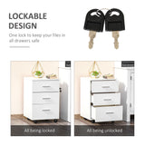 Mobile Filing Cabinet with Wheels, 3 Drawer File Cabinet with Lock and Keys for Home Office