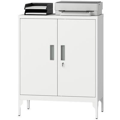 Office Storage Cabinet with Lock, Filing Cabinet with Adjustable Shelves and Doors for Home Office