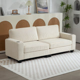 Canapé trois places, Causeuse en tissu avec coussin à ressort et porte-tasses pour salon